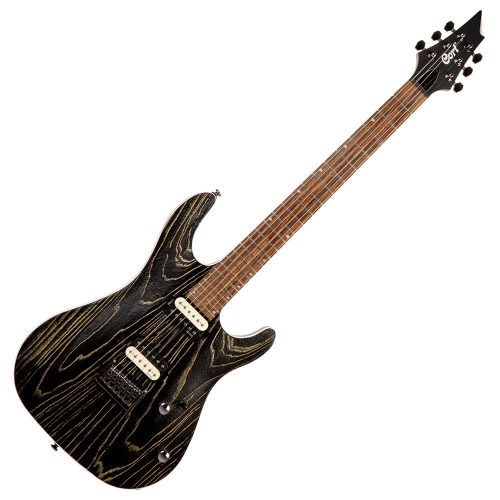 Cort KX300-Etched-EBG - elektromos gitár EMG hangszedővel, homokfúvott arany-fekete